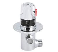 Yctze Válvula Mezcladora Termostática, Válvula de Control de Temperatura de Latón, de Botón de Seguridad con Red de Filtro, Ideal para Calentador de Agua de Baño y de Agua Doméstico