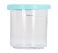Yctze Vaso Transparente para Pintas de Helado con Tapa Colorida de PET, Recipiente Apilable para Helado, Golosinas Caseras, Serie Ideal NC299AM y C300s, Tarro de Almacenamiento de a Prueba de Fugas,