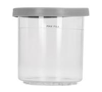 Yctze Vaso Transparente para Pintas de Helado con Tapa Colorida de PET, Recipiente Apilable para Helado, Golosinas Caseras, Serie Ideal NC299AM y C300s, Tarro de Almacenamiento de a Prueba de Fugas,