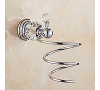 YCVAWEOD Accesorios Elegantes de baño con Estante de Ducha de latón Barra de Toalla de Cristal Soporte para el Cepillo para el Cepillo del Inodoro y secador de Cabello Acabado Plateado de Lujo LWX