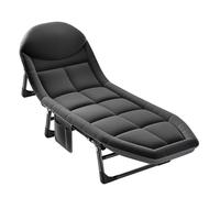 YCVAWEOD Cama de Campamento Plegable portátil para aldultos sillón de Cuna para Dormir de 5 Posiciones con Almohada Cama de Campamento al Aire Libre Chaise reclinando para Viajes y Oficina LWX