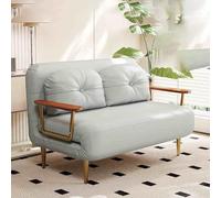 YCVAWEOD Cama de Silla Convertible Durmiente, 4 en 1 Cama Plegable con Respaldo Ajustable de 6 Posiciones, acogedora Silla de futón para Espacios pequeños, Oficina Gris claro-120 cm LWX