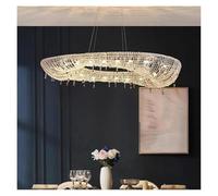 YCVAWEOD Chaner, LED Art Deco K9 Crytstal Series Lámparas Colgantes Lámpara de Techo Chaner Lámpara Colgante Luminaria de suspensión Lampen para Sala de Estar (102 cm) (Regulable 102 cm) LWX