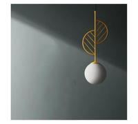 YCVAWEOD Chaner, Luces Colgantes Modernas nórdicas Lámpara Colgante de Hierro Colorida para Dormitorio Comedor Accesorios de Cocina Lámpara Colgante de Bola de Vidrio LED (B Bule) (C Amarillo) LWX