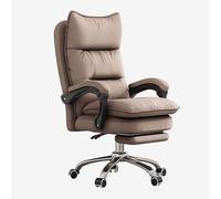 YCVAWEOD Cómodas sillas de computadora Silla de Juego de Oficina en casa Grande y Alto con Ruedas Altura Ajustable Altura Espesa de reposapiés de Talla marrón sillas de Escritorio para Adultos. LWX