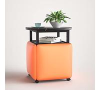 YCVAWEOD Cubo de Asientos con Ruedas giratorias y Mesa de café Combo de Taburete de Silla otomana apilable Ideal para Sala de Estar y Oficina en casa LWX