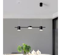 YCVAWEOD Decoración del hogar Lámpara LED Moderna Regulable 6 Luces Lámpara Colgante Lineal Techo Industrial Varilla Larga de Mediados de Siglo para Comedor Cocina Isla Sala de Estar Bar LWX