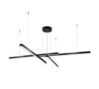 YCVAWEOD DIY Design s Lámpara Colgante de Tira Larga para Sala de Estar, lámpara Colgante geométrica Lineal, lámparas de suspensión de Metal ultrafinas, Negro, Luces LED Modernas - 4000K LWX