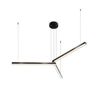 YCVAWEOD DIY Design s Lámpara Colgante de Tira Larga para Sala de Estar, lámpara Colgante geométrica Lineal, lámparas de suspensión de Metal ultrafinas, Negro, Luces LED Modernas - 4000K LWX