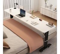 YCVAWEOD Escritorio de Cama sobre la Mesa de Cama con Ruedas - Mesa de Lata, Altura Ajustable, Panel de Madera sólida LWX
