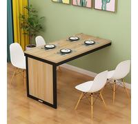 YCVAWEOD Estante de Cocina Plegable telescópico Invisible, Mesa de Madera montada en la Pared, Mesa de Comedor abatible compacta para el hogar, Cocina, Sala de Estar, balcón (Nogal Claro + Negro) LWX