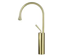 YCVAWEOD Golpe de baño de mármol Dorado Grifo de latón de latón Mezclador de Agua fría Caliente para Lavabo un Solo Orificio sobre la Cuenca del mostrador Acabado Blanco de Oro LWX