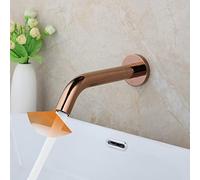 YCVAWEOD Grifo de baño Grifo Dorado Sensor de Montaje de Pared de la Pared automático Manos Libres Sensor táctiles táctil Toque de baño (Oro Rosa) LWX