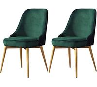 YCVAWEOD Juego de 2 sillas de Cocina de Terciopelo con Patas de Metal: Elegante Comedor Verde y sillones de la Oficina con cómodos respaldos - Muebles Modernos para el hogar y el Dormitorio LWX