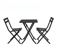 YCVAWEOD Juego de Muebles de Patio Plegables para Exteriores de 3 Piezas, Mesa y sillas de bistró de Metal, diseño Compacto y portátil para jardín, balcón y Patio, Ideal para Espacios pequeños LWX