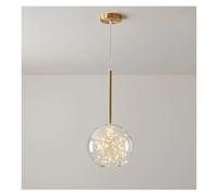 YCVAWEOD Lámpara Colgante de Cristal LED con esferas Modernas, Bola de Burbujas, iluminación Colgante Dorada para Comedor, Sala de Estar, Cocina y Dormitorio LWX