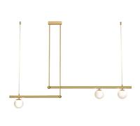 YCVAWEOD Lámpara Colgante de Techo Lineal con Acabado de latón Cepillado, lámpara Colgante Moderna de Mediados de Siglo para Dormitorio, Sala de Estar, Comedor, Cocina, 3 Luces LWX