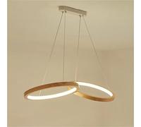 YCVAWEOD Lámpara Colgante Japonesa LED 2 Luces Colgantes Redondas diseño de Madera para Comedor Minimalista Cocina Accesorios de iluminación para el hogar LWX