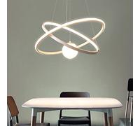 YCVAWEOD Lámpara Colgante LED Sencilla y Moderna, lámpara Colgante de Techo Blanca para el hogar, Mesa Redonda, Mesa de Comedor, Dormitorio, Sala de Estar LWX