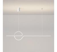 YCVAWEOD Lámpara Colgante Lineal Blanca, lámpara Colgante de Tira de Metal Ultrafina con Pantalla de Silicona, lámpara LED Moderna, lámparas Colgantes largas para Comedor, Luces Colgantes de diseño