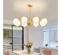 YCVAWEOD Lámpara de araña contemporánea LED Arte de la Moda Sala de Estar Comedor Dormitorio Villa Modelo Tienda de Ropa Salón de Belleza Decoración del hogar Lámpara Colgante (C Dorado 8 Luces) LWX