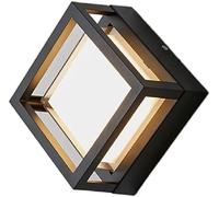 YCVAWEOD Lámpara de Pared Iluminación Balcón al Aire Libre Impermeable LED Puerta Rústica Araña Negro Cuadrado Aplique de Pared Terraza Luz Soporte Luz Super Brillante Hogar Simple, LWX