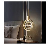 YCVAWEOD Lámpara de Restaurante Nórdico Lámpara de Noche de Dormitorio Redonda de una Sola Cabeza Barra Creativa Isla Colgante Led Chaner de Cristal de Lujo Moderno (Color: 20X25cm) (20x25cm) LWX