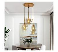 YCVAWEOD Lámpara de Techo, lámpara de Techo Lámparas LED de Tres Cabezas Individuales - Luces Colgantes de Vidrio Sala de Estar Comedor Cocina Lámpara Colgante Loft Lámpara Colgante Moderna Led