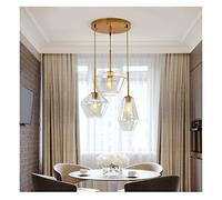 YCVAWEOD Lámpara de Techo, Lámpara de Techo Lámparas LED Individuales Tres Cabezas - Luces Colgantes de Vidrio Sala de Estar Comedor Cocina Lámpara Colgante Loft Lámpara Colgante Moderna Led