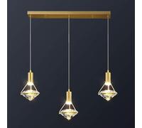 YCVAWEOD Lámparas Colgantes LED Full Cobre Cristal Diamante Multi-Cabeza Chaner,Salón Pasillo,Moderno Simple Nórdico Dormitorio Luz de Noche Lámpara de Pared de Lujo-Cobre y Cristal 8 DIS LWX