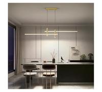 YCVAWEOD Lámparas Colgantes LED Modernas para Isla de Cocina, Mesa de Comedor, Luces de araña largas y Minimalistas para habitación (Dorado, 150x20cm de Largo) LWX