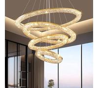 YCVAWEOD Luces Colgantes Decoración Moderna para Interiores Lámparas LED para Sala de Estar Lámparas para iluminación de Comedor (2 Anillos, Cobre_Blanco cálido) LWX