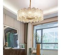 YCVAWEOD Luces Colgantes, lámpara de Cristal, Luces Regulables, Techo de Cristal LED, Brillo Dorado, lámparas Colgantes Redondas Modernas de Lujo, decoración del hogar, luminaria para Sala de Estar