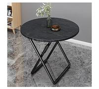 YCVAWEOD Mesa de balcón Plegable portátil con Tapa de mármol - Soporte de Metal de Comedor Redondo/Mesa Redonda de 60 cm - Ideal para Patio de Cocina o balcón Use Elegante y ahorrador de Espacio LWX