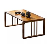 YCVAWEOD Mesa de café Plegable de bambú portátil de Estilo japonés - Perfil bajo, 27.5in, Ideal para Sala de Estar y Oficina - diseño Duradero y de Ahorro de Espacio para un fácil Almacenamiento LWX