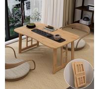 YCVAWEOD Mesa de café Plegable Japonesa portátil, Mesa Baja de bambú para sentarme en el Piso, Mesa de Comedor Plegable para Sala de té y Sala de Estar, no se Requiere ensamblaje LWX