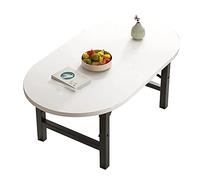 YCVAWEOD Mesa de Centro Ovalada Plegable para Sala de Estar, Mesa de Comedor Japonesa con Asientos, Mesa de Picnic portátil para Uso en Exteriores, Muebles de Ocio versátiles de 100 cm (Color: A) LWX