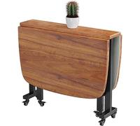 YCVAWEOD Mesa De Comedor De Madera Extensible, con Ruedas Móviles - Mesa De Cocina Plegable para Salón, Café, Restaurante - Mesa Plegable Móvil para Espacios Pequeños(A,100x60cm) LWX