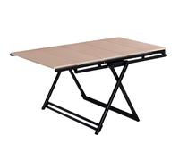 YCVAWEOD Mesa de Comedor Plegable, Mesa de Comedor Plegable para Espacios pequeños, Comedor de Mesa expandible, Mesa de Comedor Extensible compacta con Tapa de Madera sólida y Marco de Metal, Mesa de