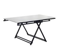 YCVAWEOD Mesa de Comedor Plegable, Mesa de Comedor Plegable para Espacios pequeños, Comedor de Mesa expandible, Mesa de Comedor Extensible compacta con Tapa de Madera sólida y Marco de Metal, Mesa de