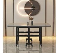 YCVAWEOD Mesa de Comedor Plegable para Espacios pequeños, Mesa de Hojas de caída con 8 Ruedas, Mesa móvil Multifuncional para Sala de Estar, Cocina, casa de Campo (Color: grå) LWX