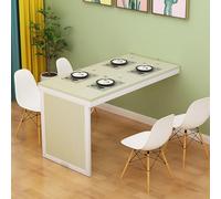 YCVAWEOD Mesa de Pared Plegable telescópica Invisible, de Madera, para Cocina, Ahorra Espacio, Mesa de Comedor compacta para casa pequeña, Sala de Estar, balcón (Arce Blanco + Acabado Blanco) LWX