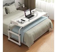 YCVAWEOD Mesa Extensible con Ruedas para Cama, mesita de Noche Ajustable en Altura y Longitud, estación de Trabajo para computadora móvil para Uso en el hogar y la Oficina LWX