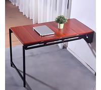 YCVAWEOD Mesa Plegable montada en la Pared de Madera sólida para Espacios pequeños Descripción de la Pared Que guardaba el Espacio en el Acabado Rojo de Nogal LWX