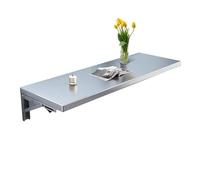 YCVAWEOD Mesa Plegable montada en la Pared, Escritorio de Pared de Acero Inoxidable, Escritorio Flotante para Estudio, Estante de Pared, para Dormitorio, Cocina, balcón, baño LWX