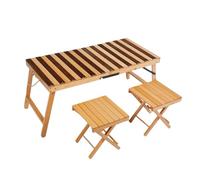YCVAWEOD Mesa Plegable portátil con sillas: Mesa de Acampar de Madera Liviana para Uso Interior y Exterior Ideal para bbqs y Eventos de picnics de jardín. LWX