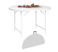 YCVAWEOD Mesa Redonda Plegable portátil: Mesa de Picnic de plástico liviano con asa de Transporte para Acampar, Eventos al Aire Libre, Uso en el jardín y Fiestas. LWX