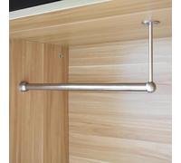 YCVAWEOD Pastel de Ropa en Forma de L Diámetro de diámetro Pesado Ropa de Ropa Ajustable Varilla de Ropa Resistente con Longitudes de eslabinación de Brida (15 cm 130 cm) para Uso en el hogar LWX