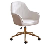 YCVAWEOD PU Cuero de Espalda Baja Silla de Escritorio Giratorio Ejecutivo Silla de tareas giratorias de Base de Oro con Apoyo Lumbar, Silla de Oficina tapizada, fácil de clgtin LWX