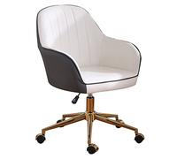 YCVAWEOD PU Cuero de Espalda Baja Silla de Escritorio Giratorio Ejecutivo Silla de tareas giratorias de Base de Oro con Apoyo Lumbar, Silla de Oficina tapizada, fácil de clgtin LWX